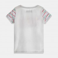 Детска тениска Guess в бяло с надписи за момиче