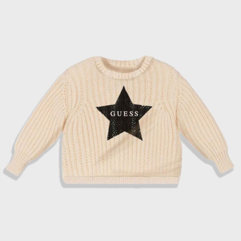 GUESS Пуловер в бежово "STAR" за момиче