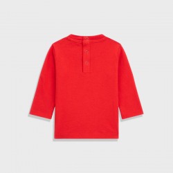 GUESS Червена блуза "RED BEAR" за бебе момче 