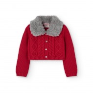 BOBOLI Червена жилетка "SCARLET AND GRAY" за момиче 