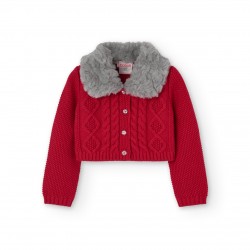 BOBOLI Червена жилетка "SCARLET AND GRAY" за момиче 
