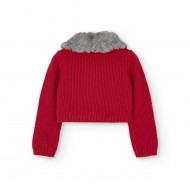 BOBOLI Червена жилетка "SCARLET AND GRAY" за момиче 