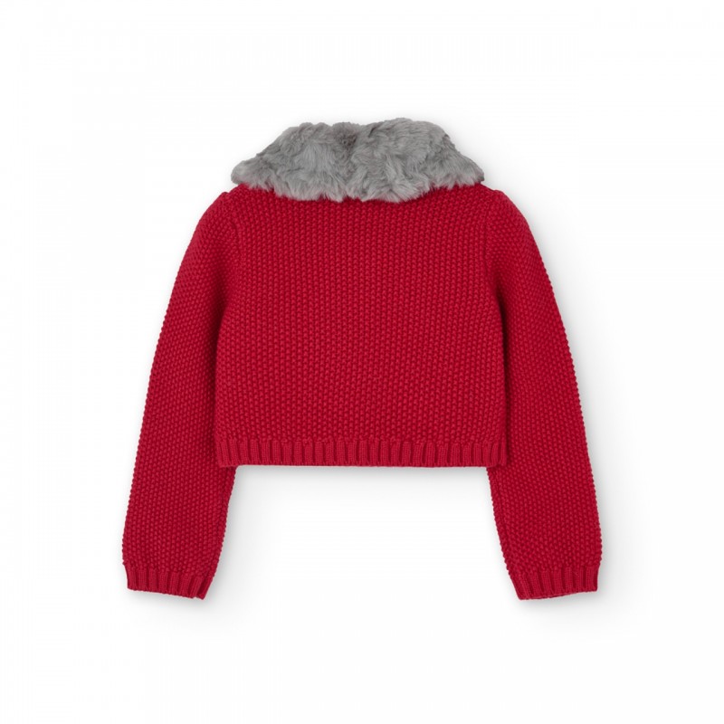BOBOLI Червена жилетка "SCARLET AND GRAY" за момиче