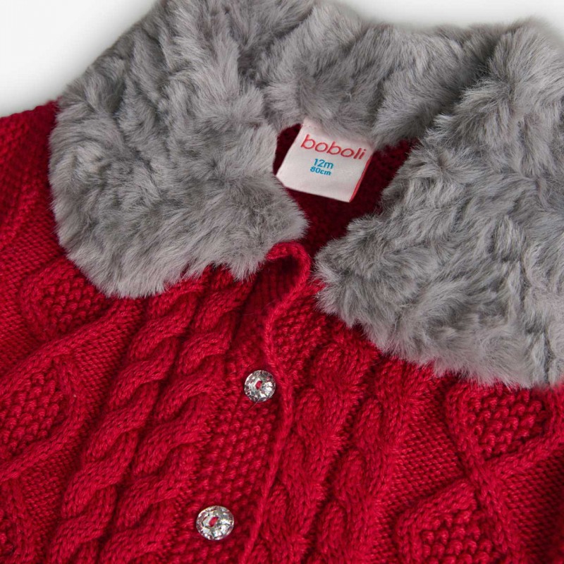 BOBOLI Червена жилетка "SCARLET AND GRAY" за момиче