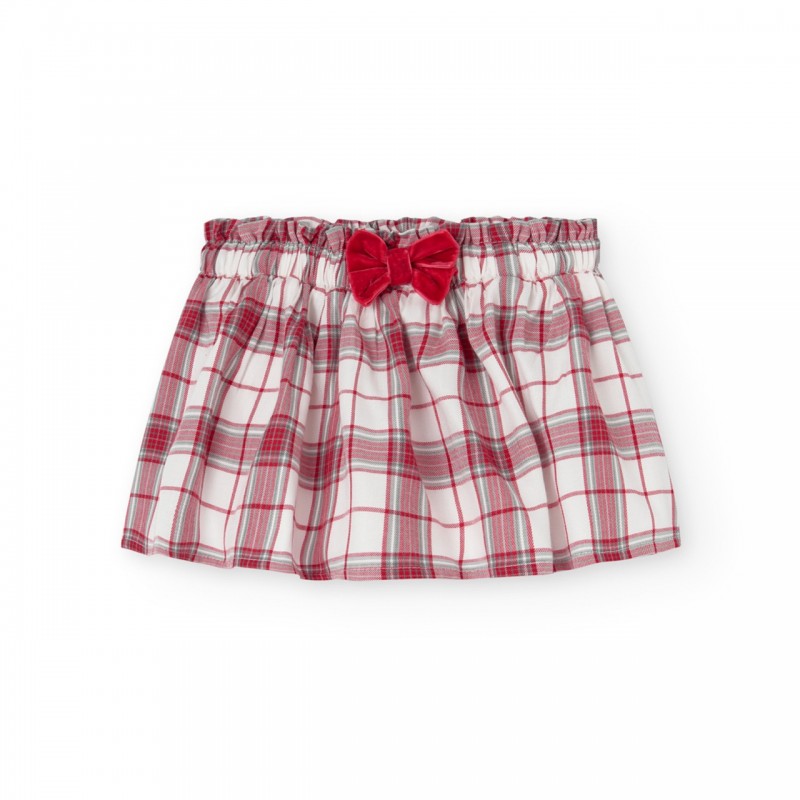 BOBOLI Карирана пола "SCARLET AND GRAY" за момиче