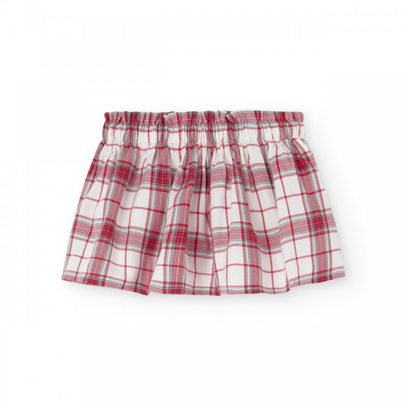 BOBOLI Карирана пола "SCARLET AND GRAY" за момиче