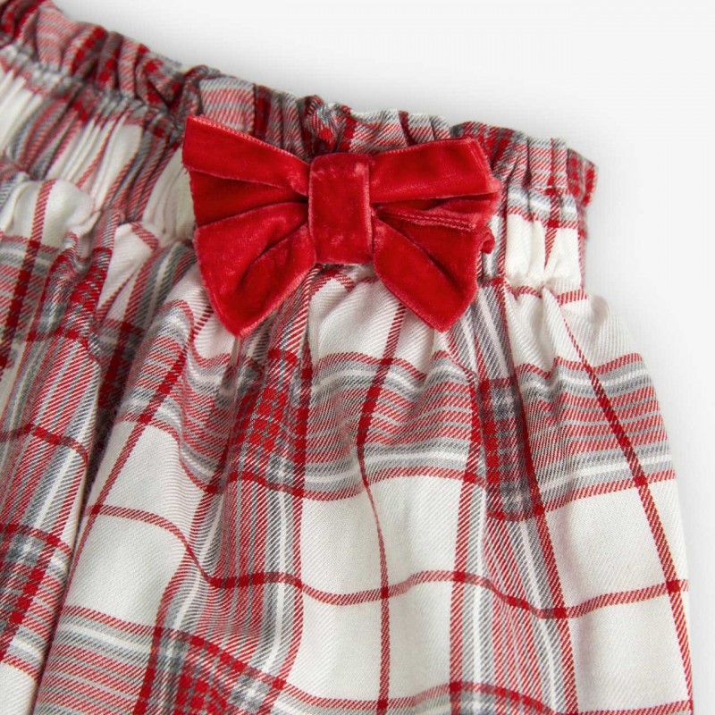 BOBOLI Карирана пола "SCARLET AND GRAY" за момиче