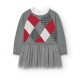 BOBOLI Сива рокля "SCARLET AND GRAY" за момиче
