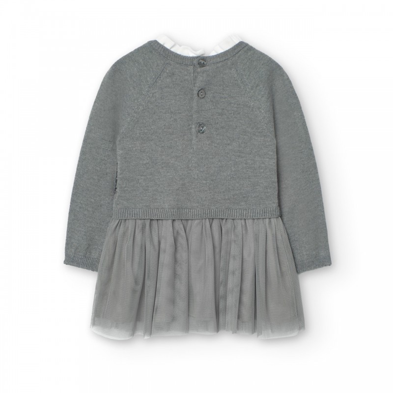 BOBOLI Сива рокля "SCARLET AND GRAY" за момиче