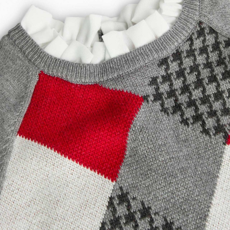 BOBOLI Сива рокля "SCARLET AND GRAY" за момиче