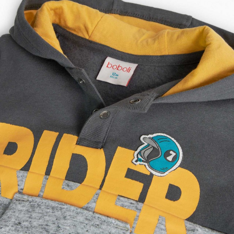 BOBOLI Сив суитшърт "FREE RIDER" за момче