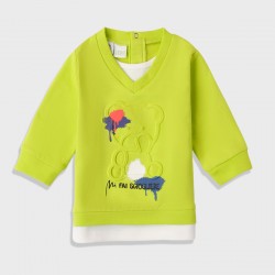 iDO Mini Зелена блуза "BEAR" за бебе момче