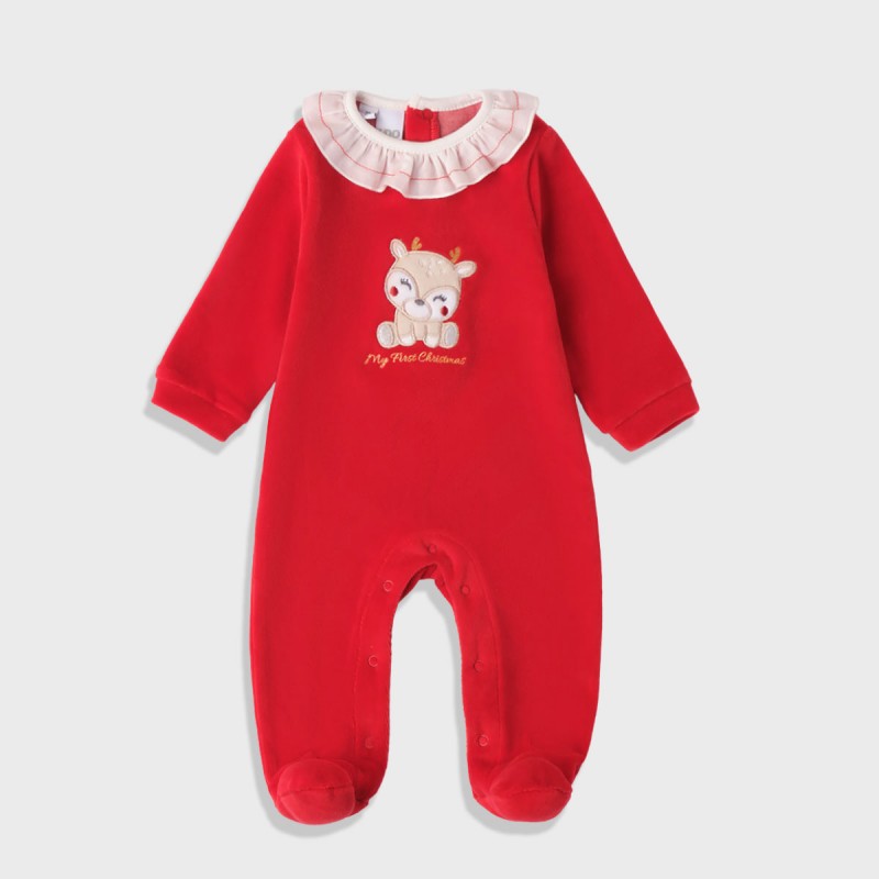 iDO Mini Червен ромпър "MY FIRST CHRISTMAS" за бебе момиче