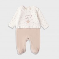 iDO Mini Бял ромпър "SWEET CATS" за бебе момиче