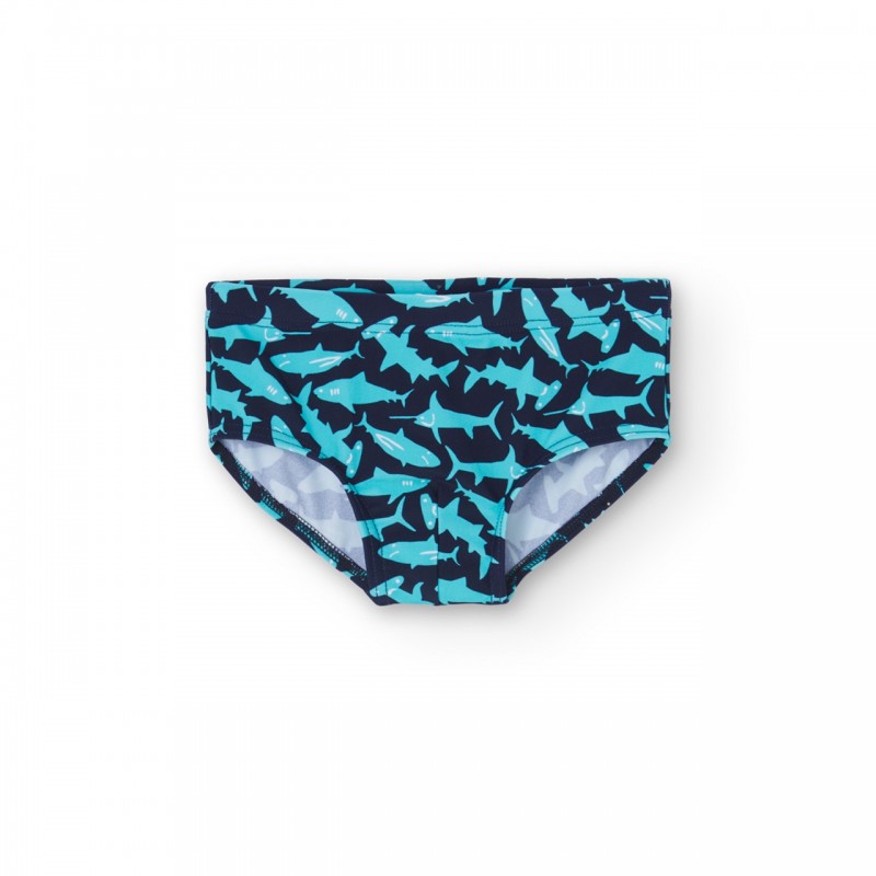 BOBOLI Тъмносин бански "SHARK" за момче