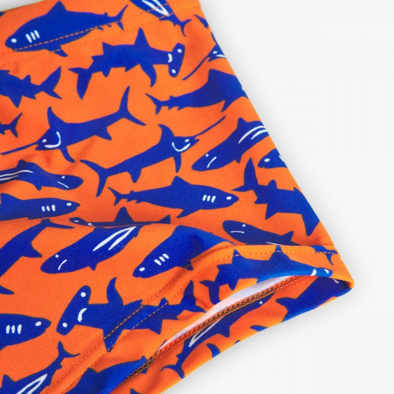 BOBOLI Оранжев бански "SHARK" за момче