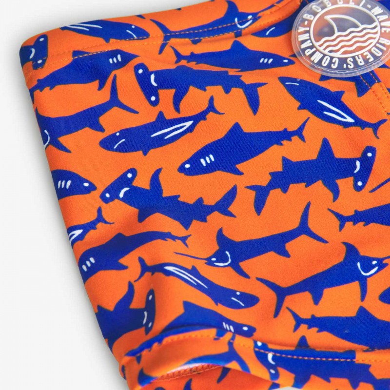 BOBOLI Оранжев бански "SHARK" за момче
