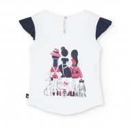 BOBOLI Бяла тениска "GIRLS" за момиче 