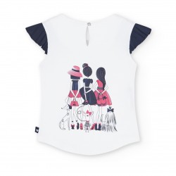 BOBOLI Бяла тениска "GIRLS" за момиче 