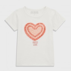 GUESS "LOVE" Бяла тениска за момиче 