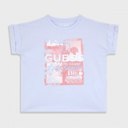 GUESS Синя тениска "COAST TO COAST" за момиче 