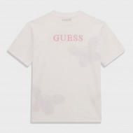 GUESS Бяла тениска "BUTTERFLY" за момиче 
