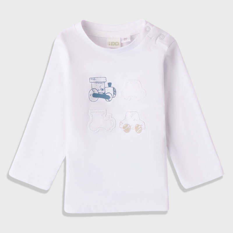 iDO Mini Бяла блуза "BON TON" за бебе момче