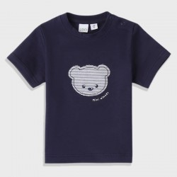 iDO Mini Тъмносиня тениска "WHITE BEAR" за бебе момче 