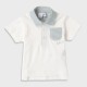 iDO Mini Бяла тениска тип поло за бебе момче