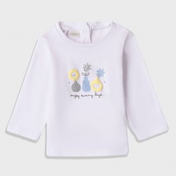 iDO Mini Бяла блуза "ENJOY SUMMER DAYS" за бебе момиче 