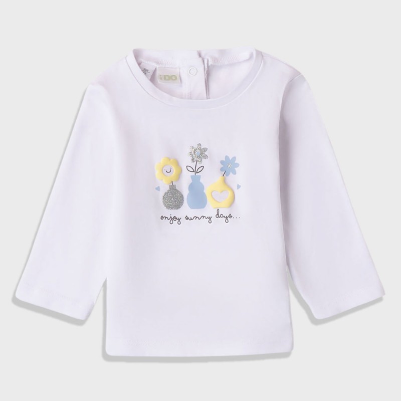 iDO Mini Бяла блуза "ENJOY SUMMER DAYS" за бебе момиче