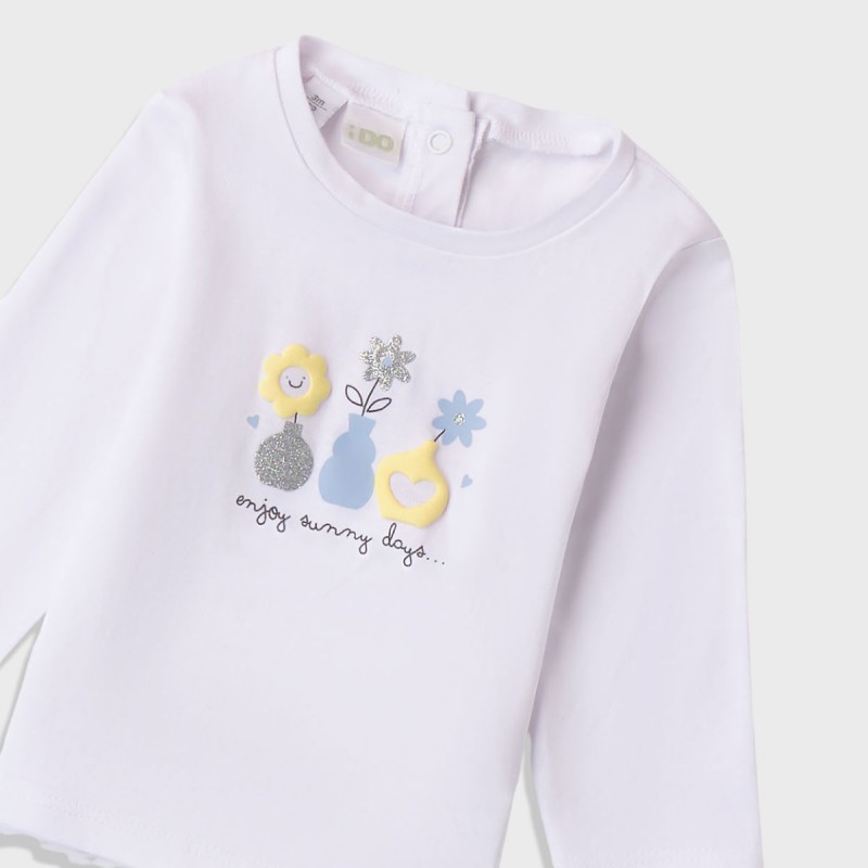 iDO Mini Бяла блуза "ENJOY SUMMER DAYS" за бебе момиче