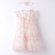 iDO Mini Рокля и лента за глава "PINK FLOWERS" за бебе момиче 