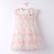 iDO Mini Рокля и лента за глава "PINK FLOWERS" за бебе момиче 