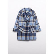 Abel&Lula Карирано палто в синьо за момиче