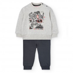 Boboli сив спортен комплект с принт "Snow & Sun" за момче