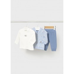 Mayoral комплект от 3 части с принт зайчета за бебе момче