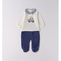iDO Mini комплект от 2 части за бебе момче с апликация зайче