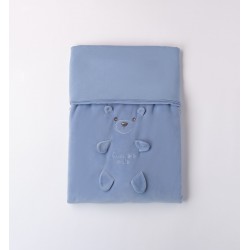 iDO Mini бебешко одеяло в синьо с апликация мече