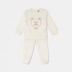 GUESS Бял сет 2 части "BEAR" за бебе момче 