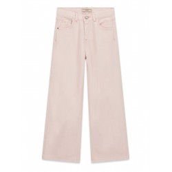 GUESS панталон момиче розов широк крачол TENCEL