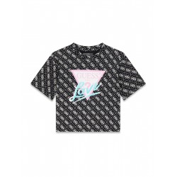 GUESS момиче тениска с лого и принт Love черна