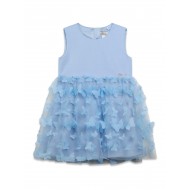 GUESS рокля за момиче в светлосиньо с 3D пеперуди