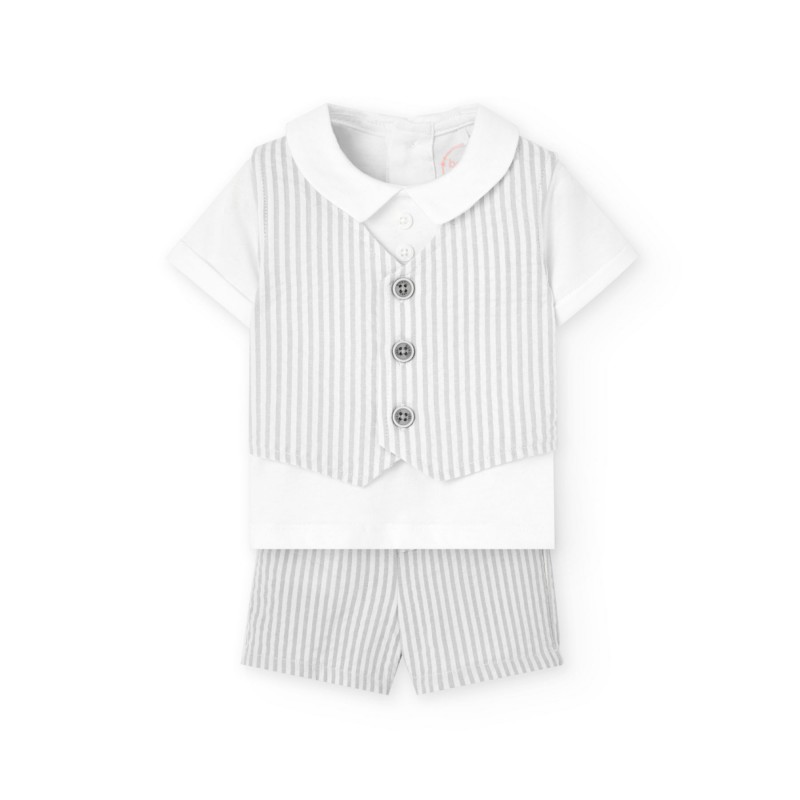 Boboli Комплект райе 2 части бебе момче