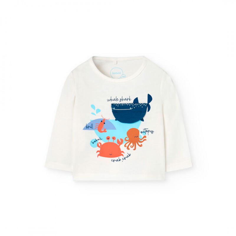 Boboli Бял памучен комплект 2 части бебе момче