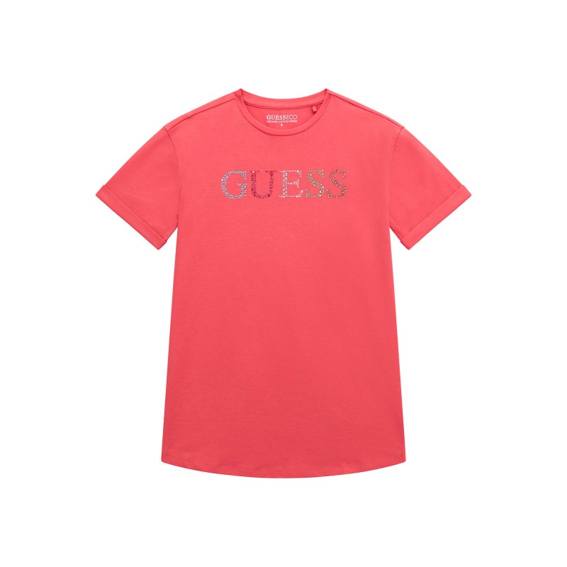 Guess Розова тениска с къс ръкав момиче