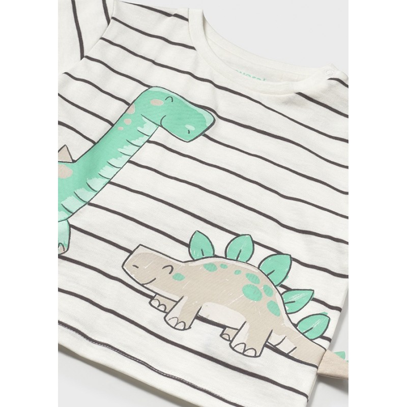 MAYORAL Бяла тениска ''dinosaur'' бебе момче