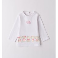 iDO Mini Бяла блуза с дълъг ръкав за бебе момиче