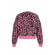GUESS розов леопардов суитшърт с лого за момиче