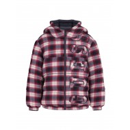 GUESS каре яке за момче в червено-синьо с лого апликация